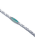 Real emerald bracelet and princess cut diamonds white gold