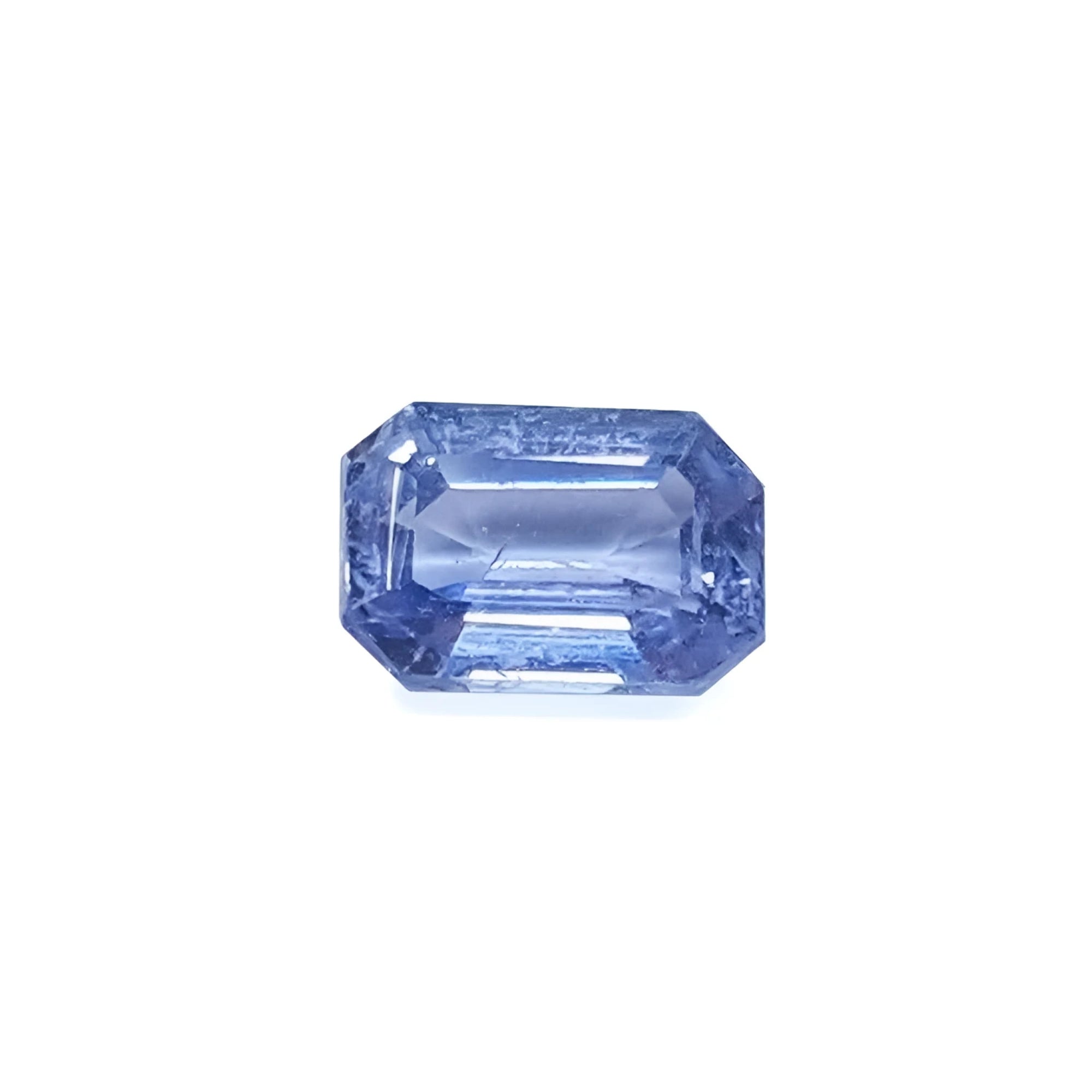 Genuine loose sapphire medium light blue emerald-cut, ideal for an affordable sapphire ring or pendant necklace of your own design.