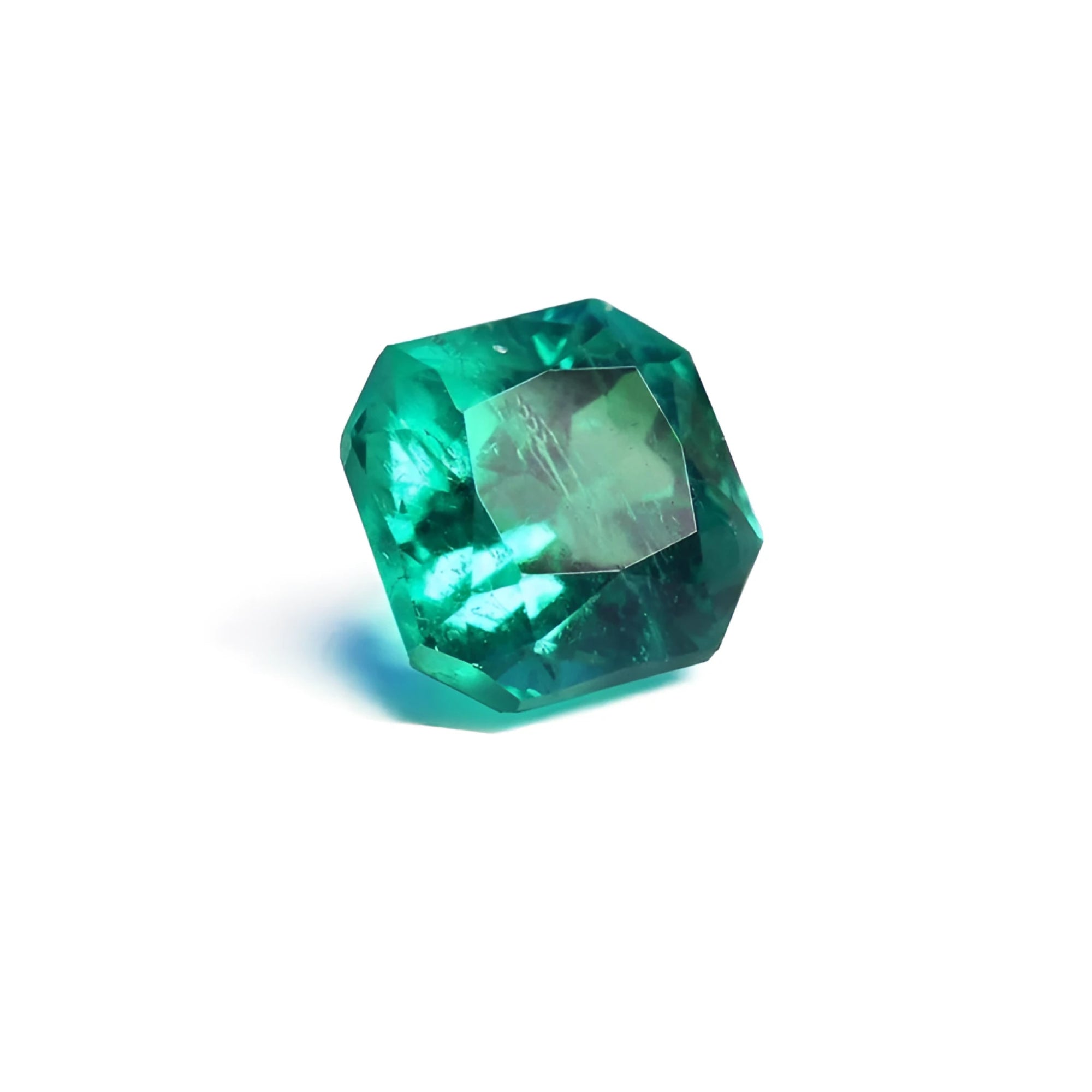 Gia certified loose natural colombian emerald square modified brilliant cut medium-deep green.