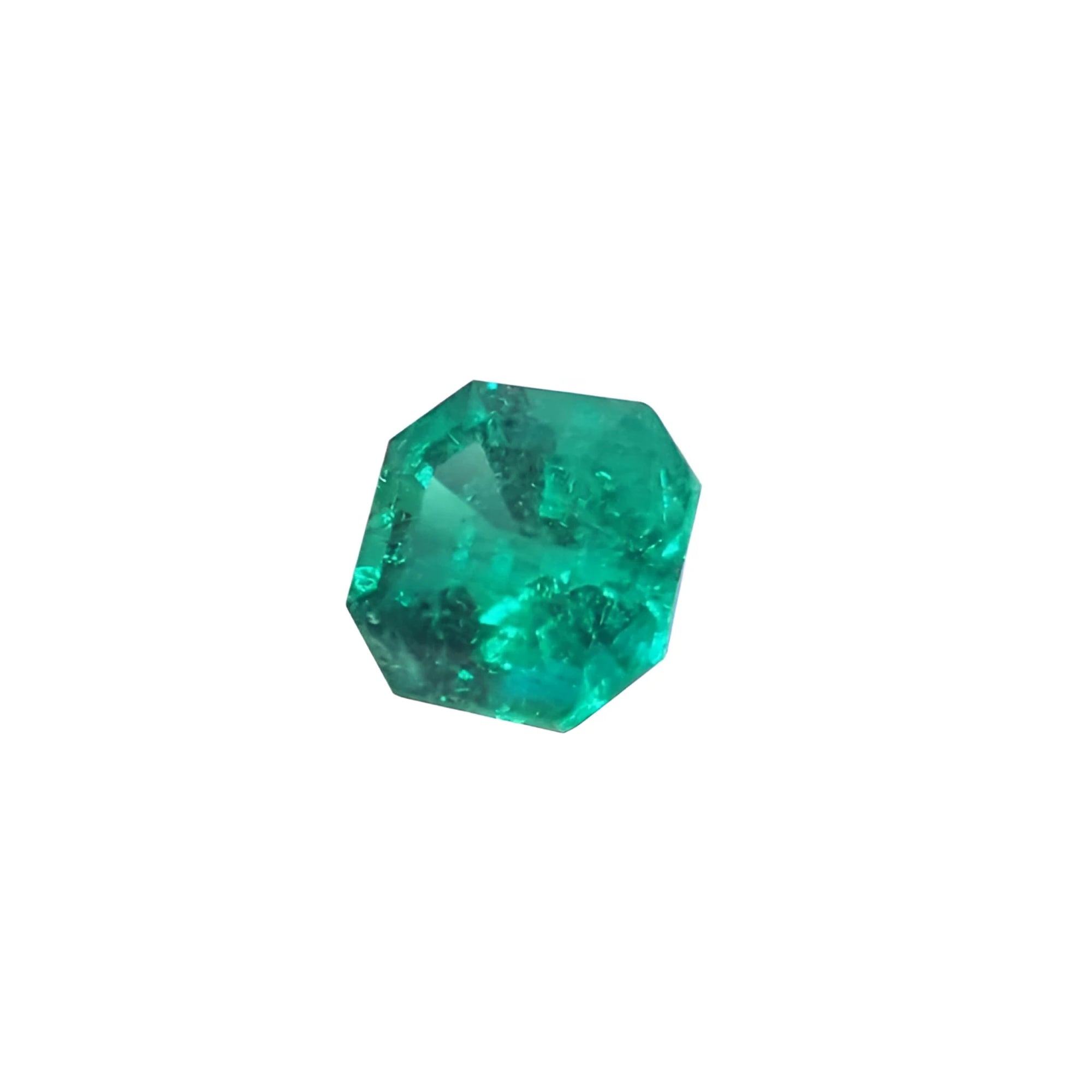 GIA certified emerald-cut loose genuine Muzo Colombian emerald.