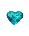 GIA certified loose Colombian emerald heart cut front table and crown view 