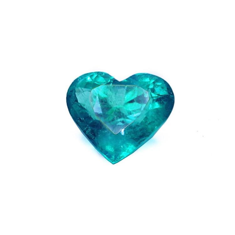 GIA certified loose Colombian emerald heart cut medium-deep green / very good brightness.