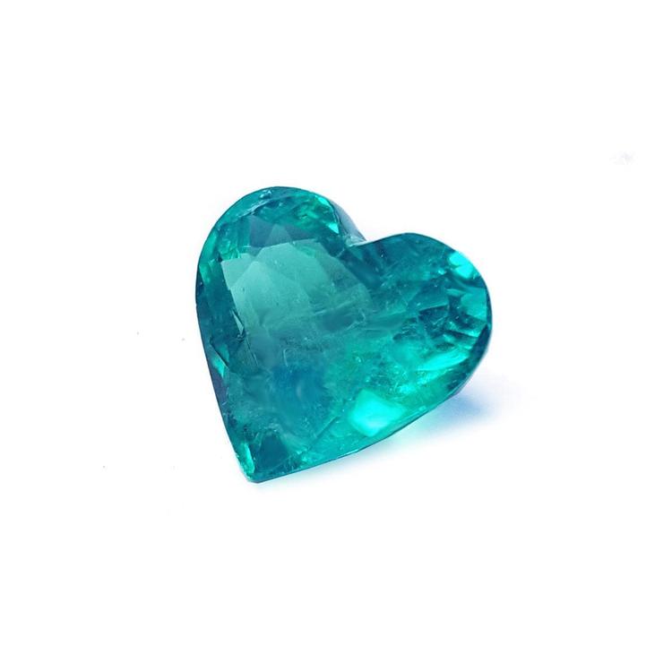 Certified natural loose emerald heart shaped Muzo born medium-deep green very good brightness.