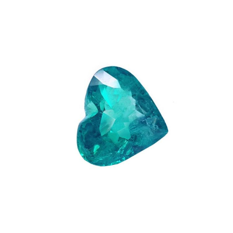 3.27 carat GIA certified heart-cut Colombian emerald gemstone with vibrant green color.