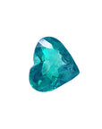 GIA certified loose Colombian emerald heart cut right side table and crown view