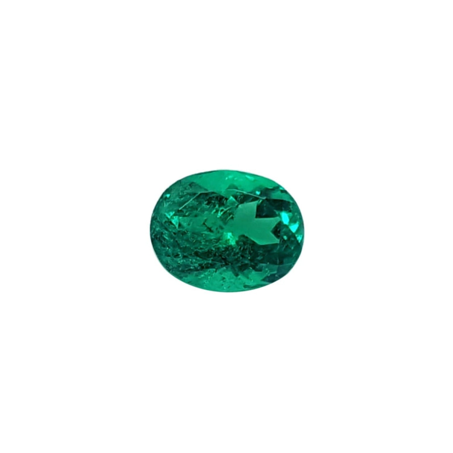 GIA Certified F1 0.98 ct. Oval Muzo Colombian Emerald loose emerald.
