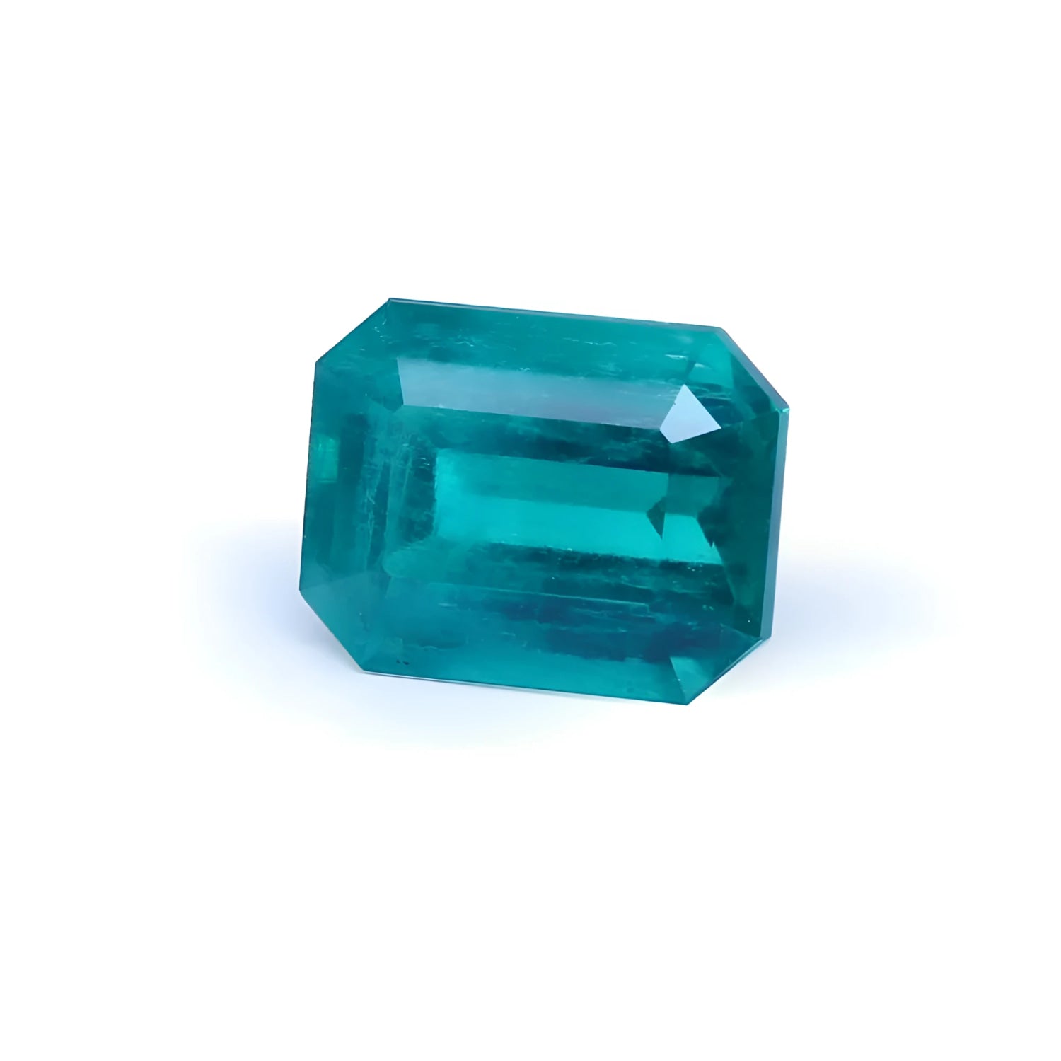 Untreated 3.98 ct. Muzo emerald, vibrant bluish medium-deep green, rectangular emerald cut.
