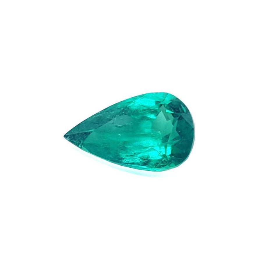 GIA certified loose emerald pear cut sourced from the Muzo mines in Colombia.