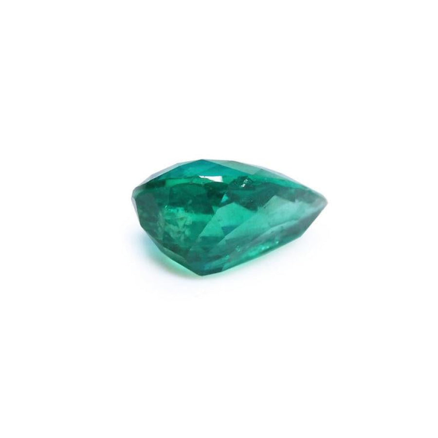2.77 carat GIA certified loose Colombian emerald, pear cut, vivid deep bluish-green.