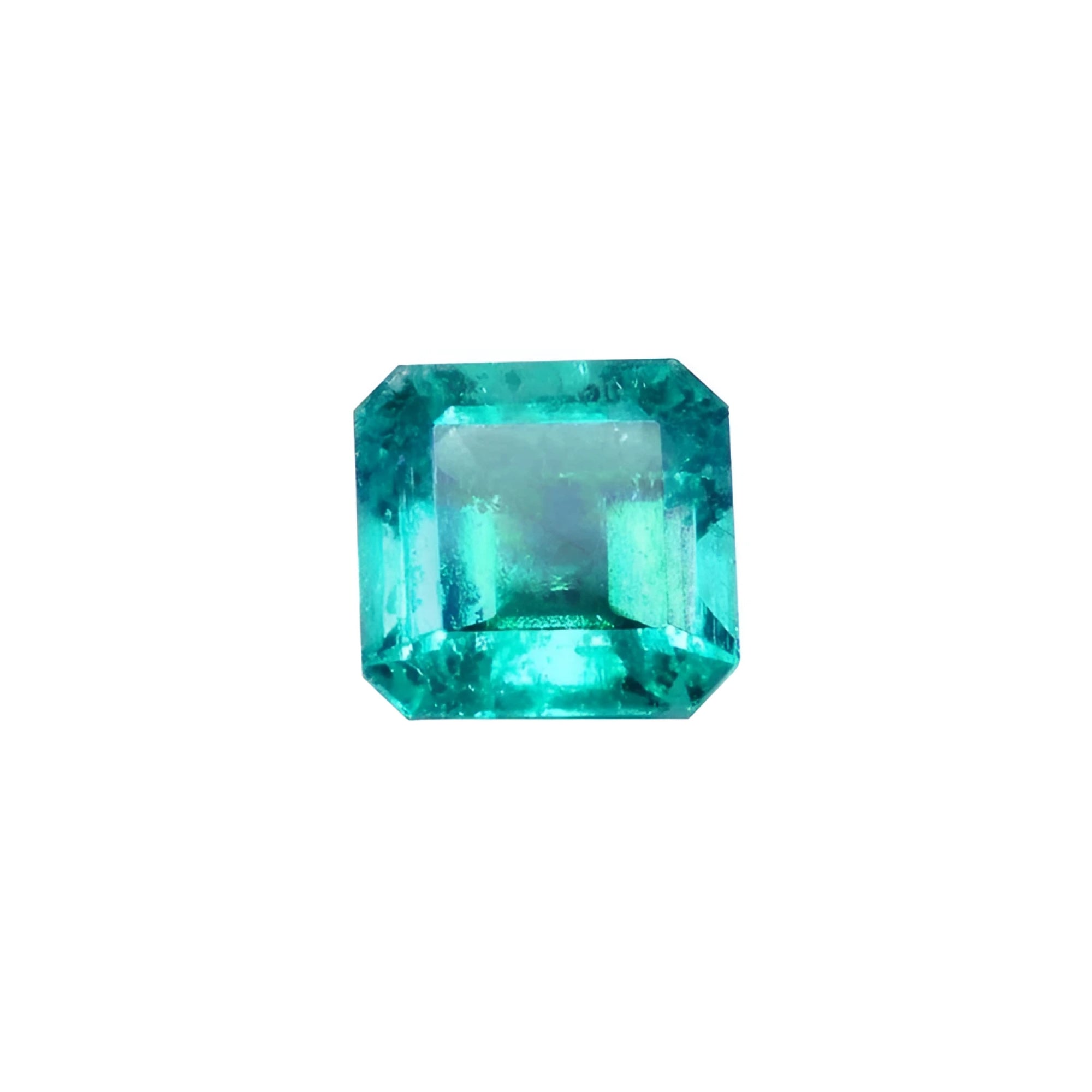 Gia certified loose natural colombian emerald 1.88 ct. with a vibrant bluish-green hue.