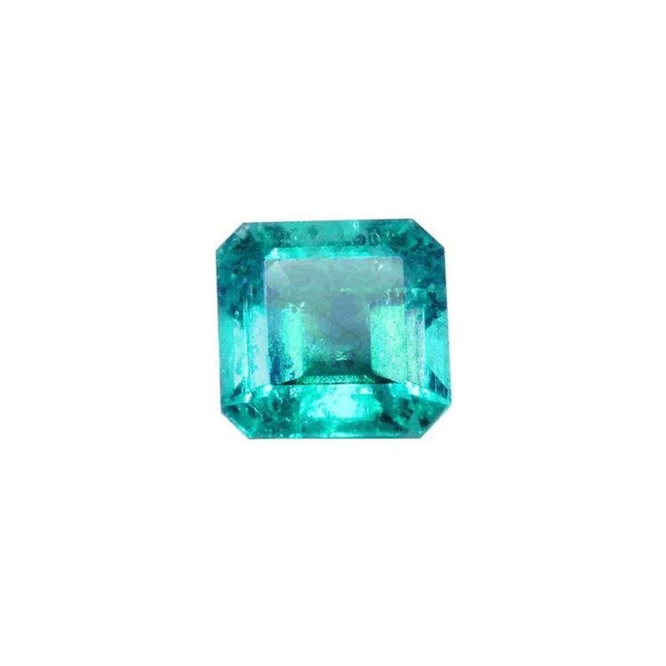 Gia certified loose natural colombian emerald 1.88 ct. with a vibrant bluish-green hue.