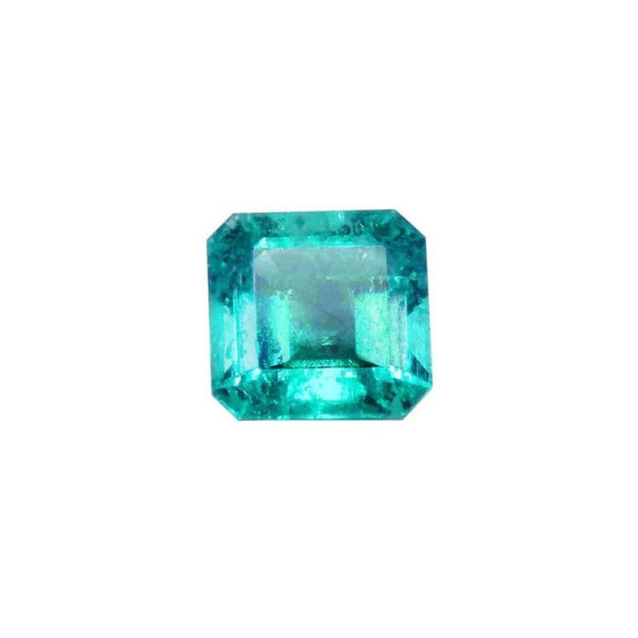 Gia certified loose natural colombian emerald 1.88 ct. with a vibrant bluish-green hue.