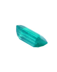 GIA certified loose colombian emerald rectangular front underneath girdle and pavilion view 