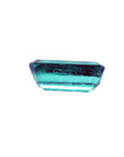 GIA certified loose colombian emerald rectangular underside pavilion view