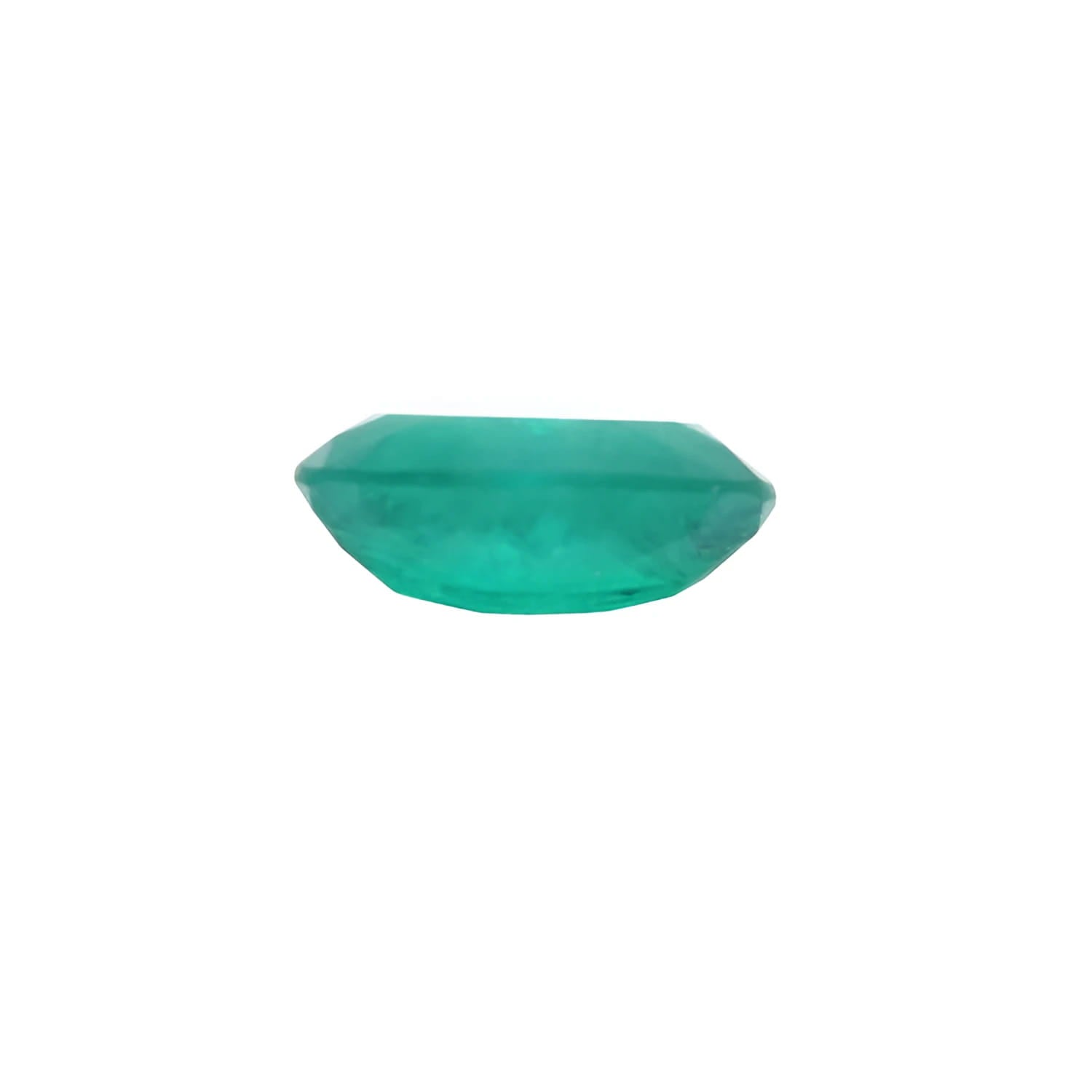3.68 ct GIA certified loose oval emerald, bright bluish-green from Colombia.