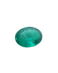 Bright bluish-green 3.68 ct. GIA certified oval emerald from Colombia.