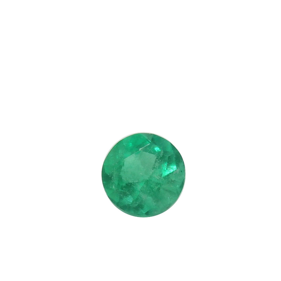 Natural round-cut loose emerald from Colombia’s renowned Muzo mines, featuring GIA origin certification F2.