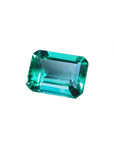 GIA certified loose natural emerald from Colombia, vibrant, crystalline, bluish-green hue of medium intensity.