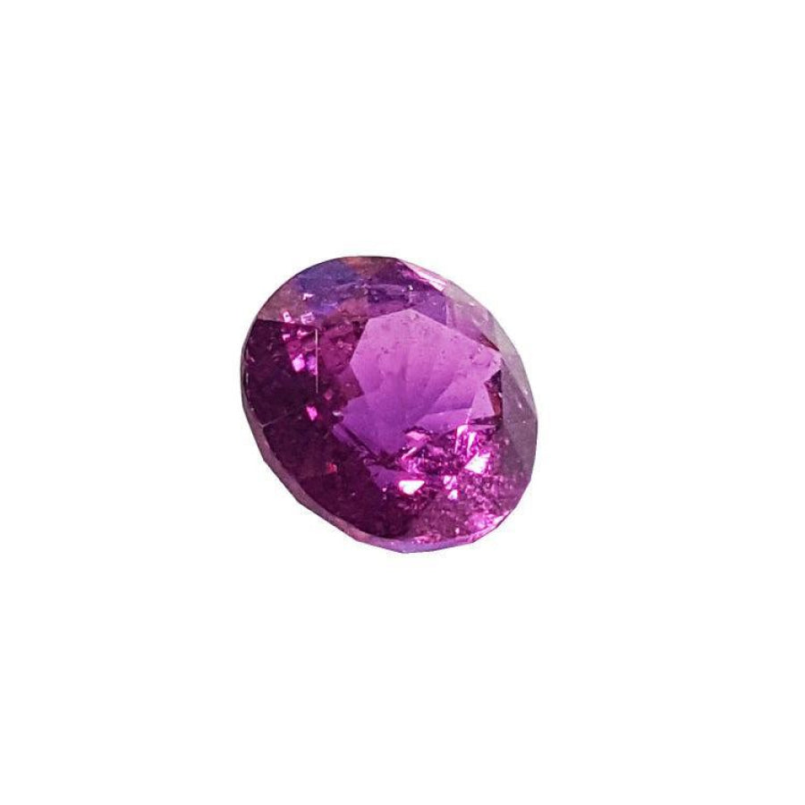 2.00 ct round cut natural pink sapphire loose stone with vibrant, clear medium pink hue.