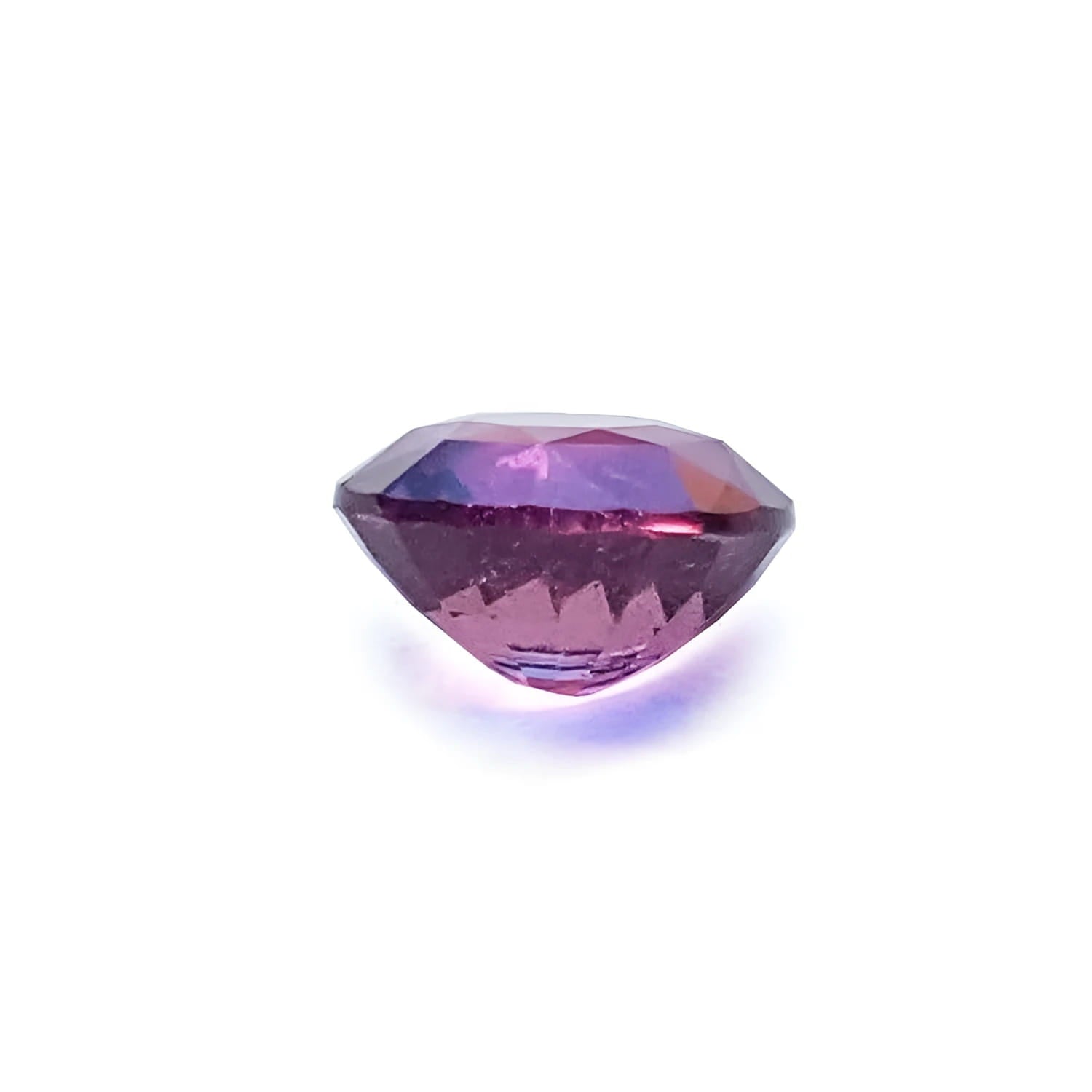 2.00 ct round cut natural pink sapphire loose stone with vibrant, clear medium pink hue.