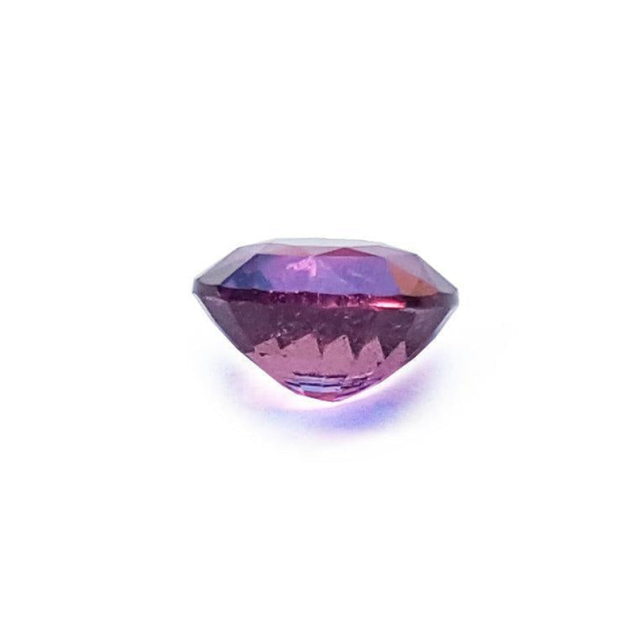 2.00 ct round cut natural pink sapphire loose stone with vibrant, clear medium pink hue.