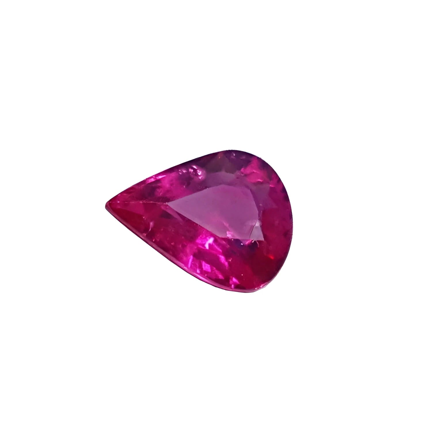 Sparkling 1.09 carat loose natural Burmese ruby, pear shape, medium red color.
