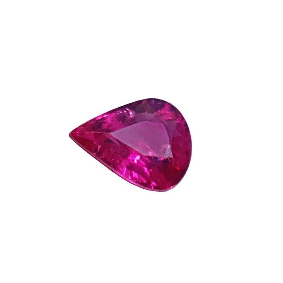 Sparkling 1.09 carat loose natural Burmese ruby, pear shape, medium red color.
