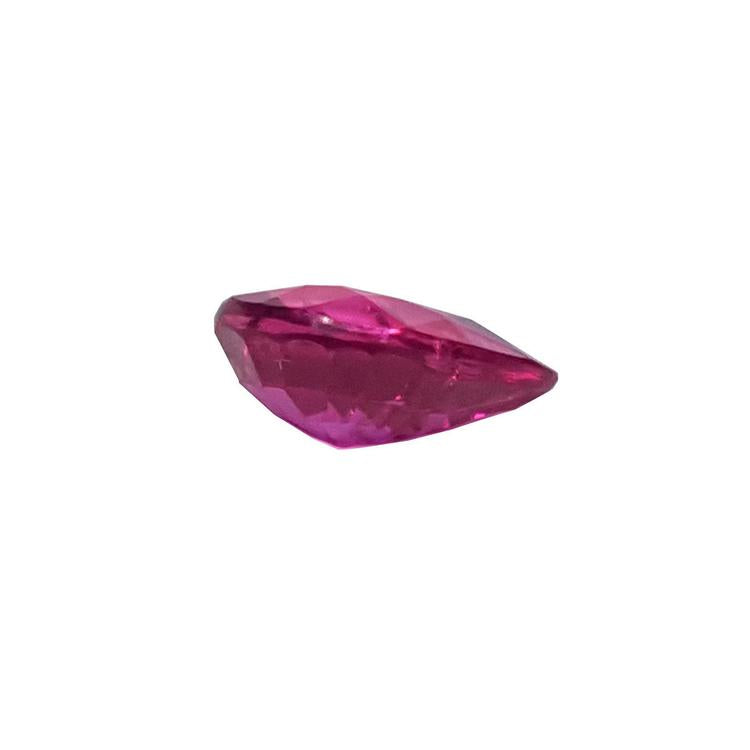 Loose natural Burmese ruby pear cut 1.09 carat, underside girdle and pavilion are visibles