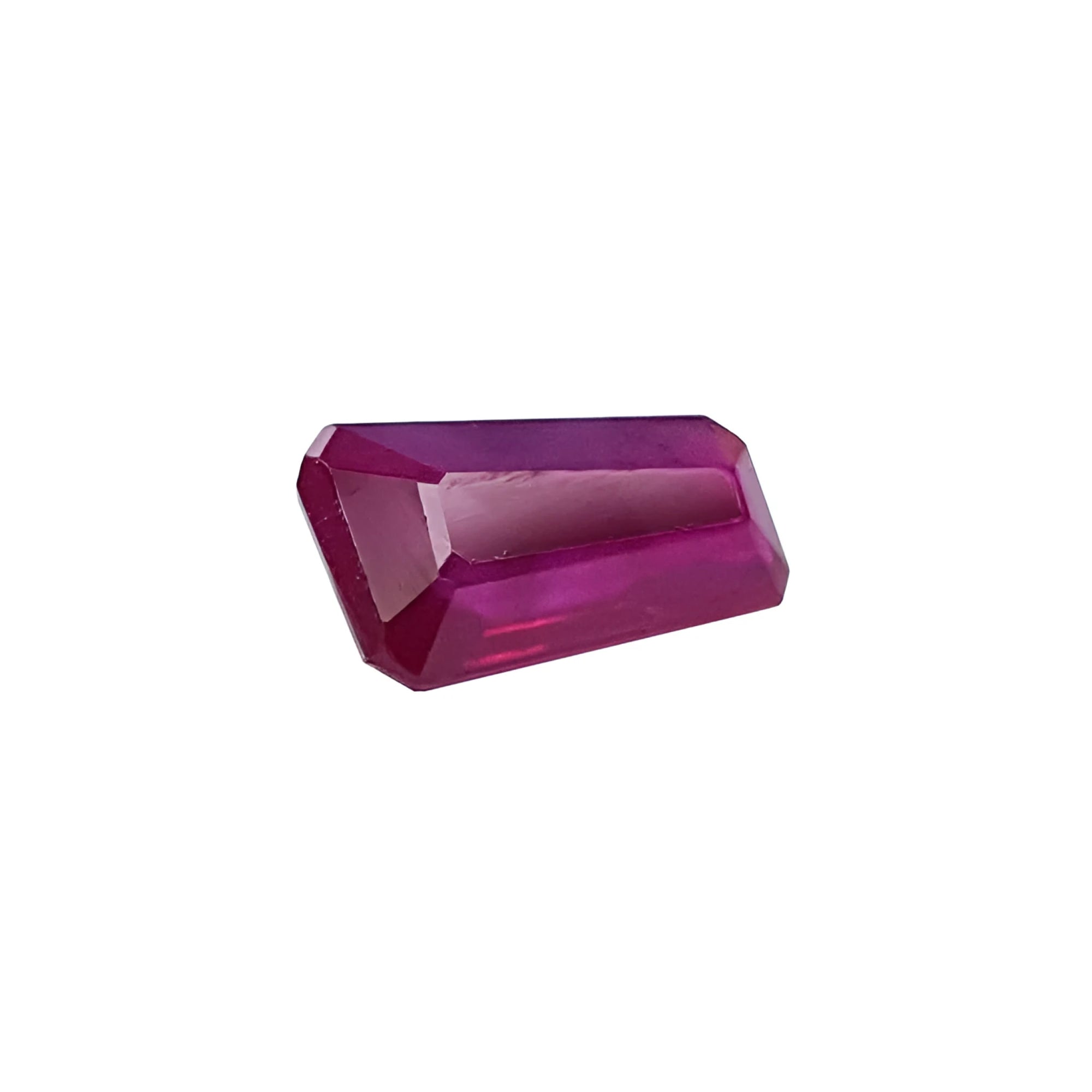 Deep red, tapered baguette cut natural loose Burma ruby, 1.07 ct.