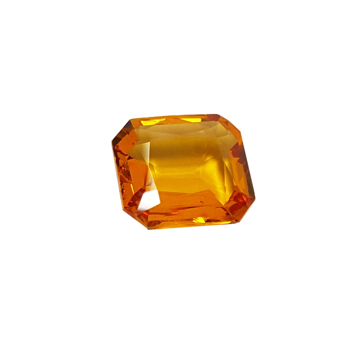 2.96 ct. Loose Natural Sapphire Yellow Madeira Emerald cut Vibrant Intense Color