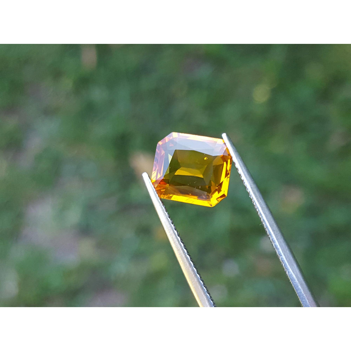 2.96 ct. Loose Natural Sapphire Yellow Madeira Emerald cut Vibrant Intense Color