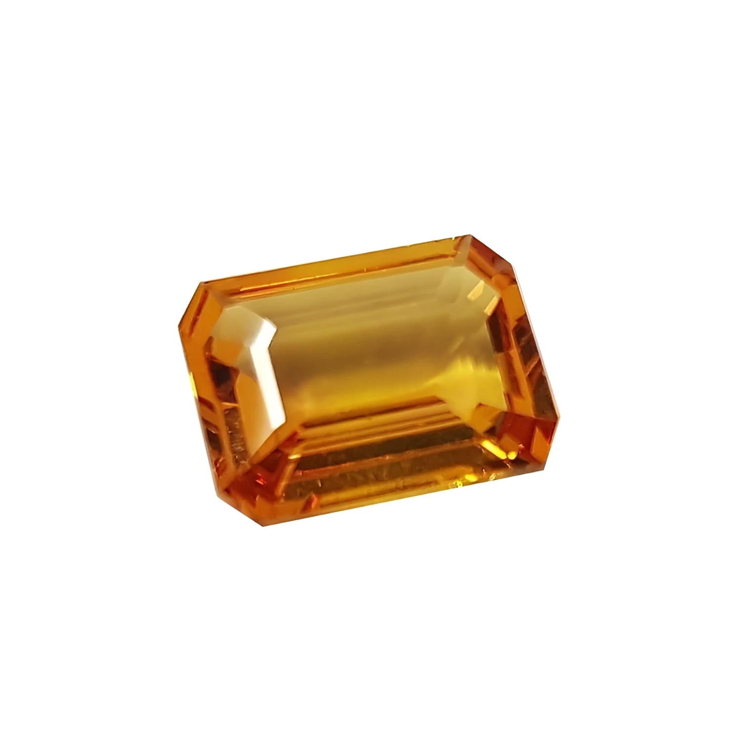 4.05 ct. vibrant intense yellow natural sapphire, emerald-cut loose gemstone.
