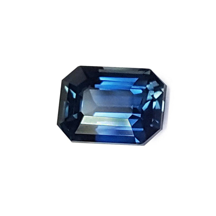 3.53 ct. GIA Certified Natural Loose Sapphire Intense Blue Greenish Color Emerald cut