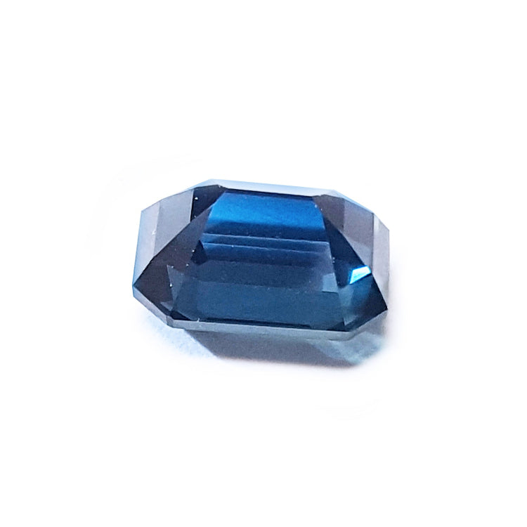 3.53 ct. GIA Certified Natural Loose Sapphire Intense Blue Greenish Color Emerald cut