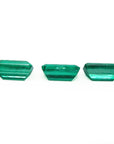 Loose natural emeralds matched set earrings pendant 4.18 Carats underside girdles and pavilions visibles