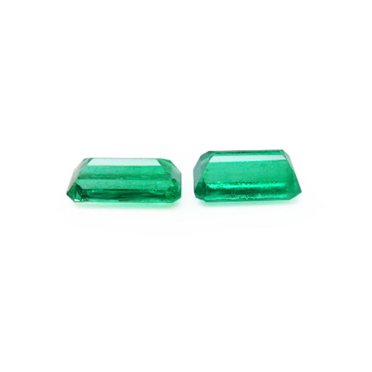 Matched Pair 2.08 ct. Natural Loose Emeralds Emerald-cut