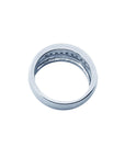 Natural diamond band ring for men in 14K white gold, underside gallery view