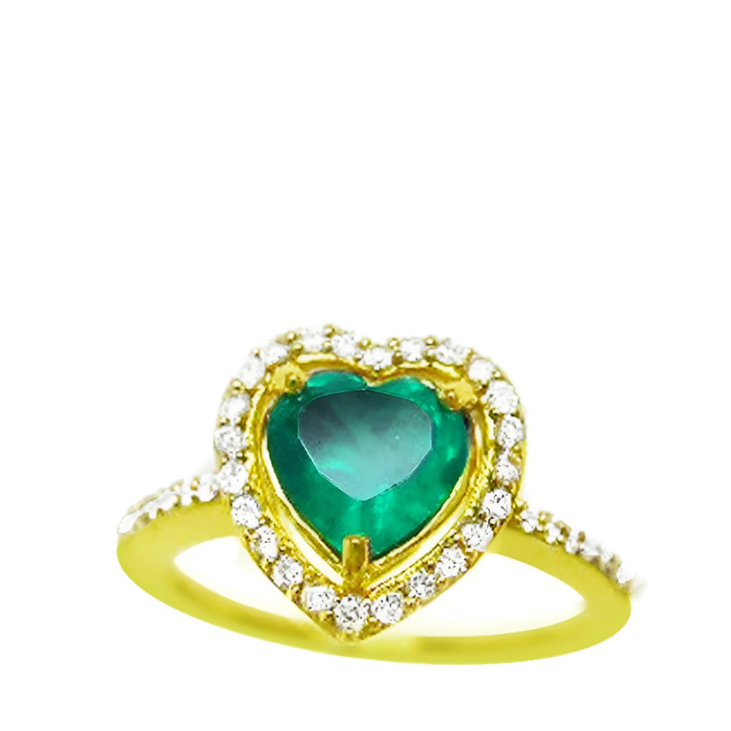 Affordable Muzo Colombian emerald engagement gold ring collection designed with the loving couple’s budget in mind.