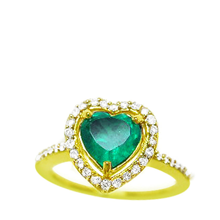 Affordable Muzo Colombian emerald engagement gold ring collection designed with the loving couple’s budget in mind.