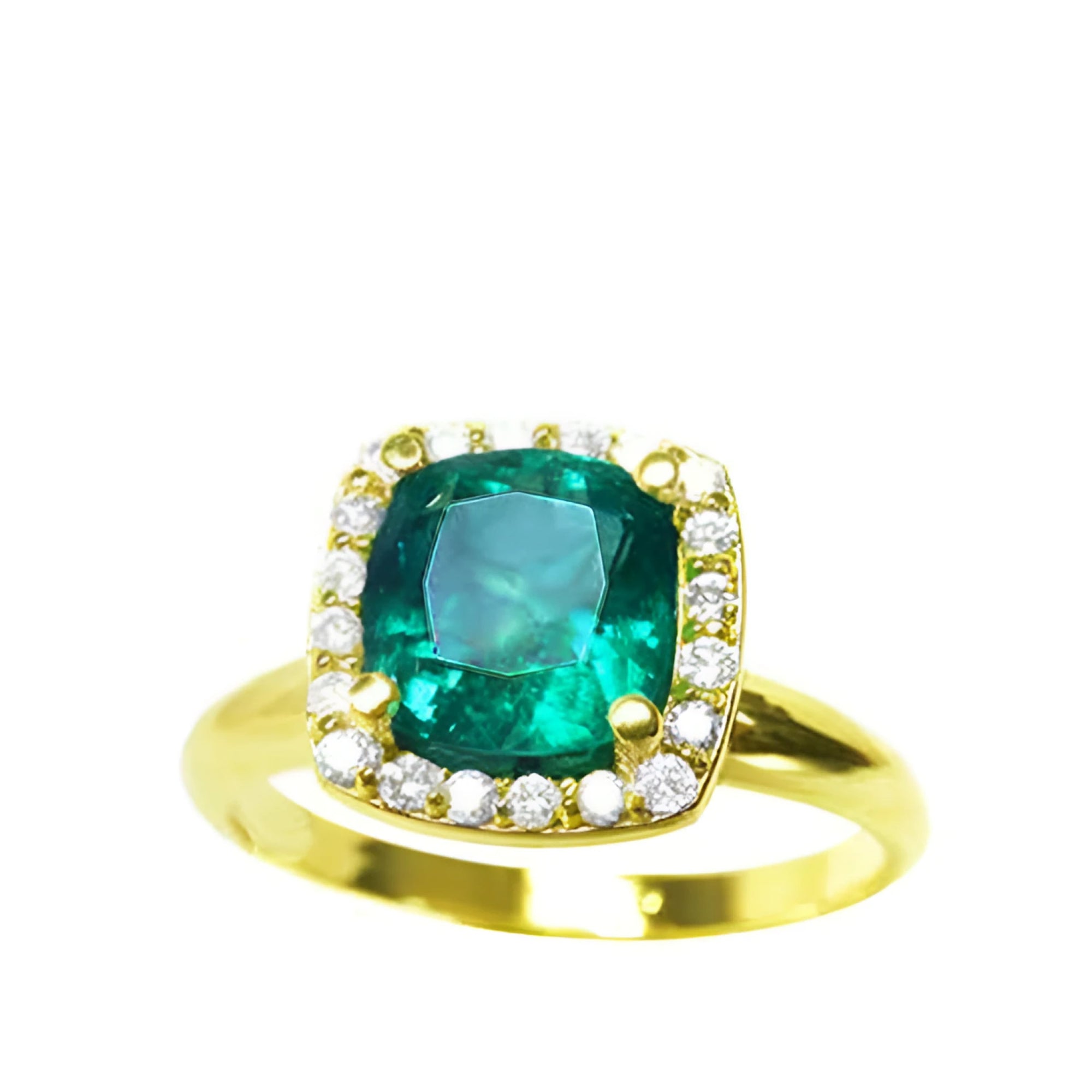 A beautiful selection of natural Colombian emerald rings, sourced from the renowned Muzo mines and expertly crafted in the USA.