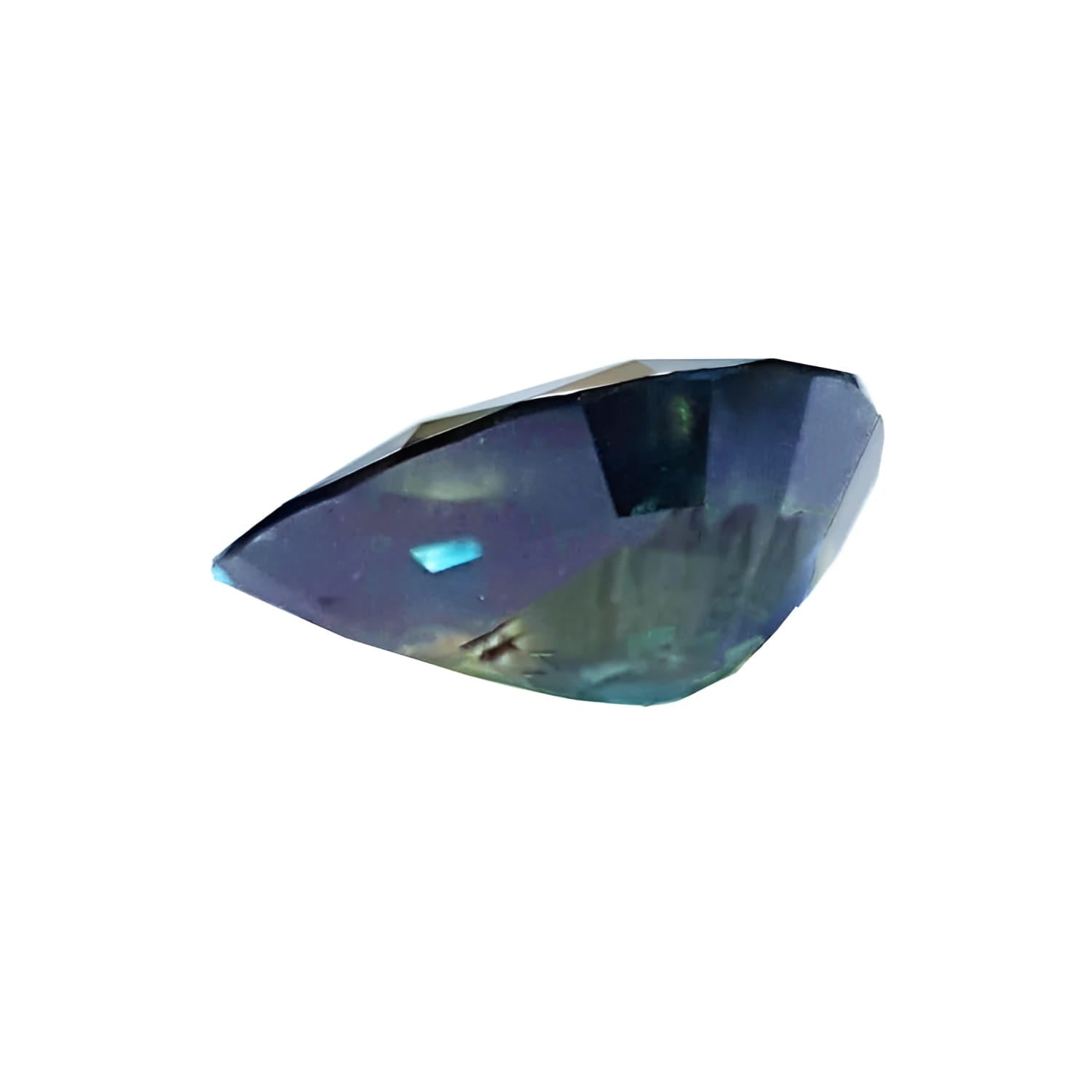 3.22 ct. pear-shaped Australian blue sapphire with deep blue-green hues.