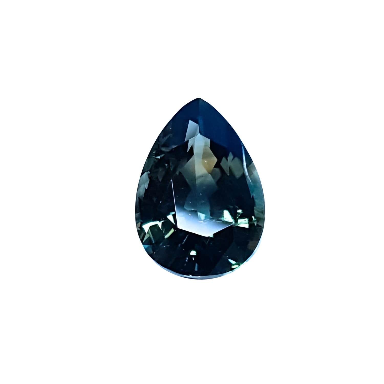 3.22 ct. loose Australian blue sapphire pear shaped, features a vibrant deep blue-green hue. Offered at wholesale prices, for rare and exotic gem lovers.