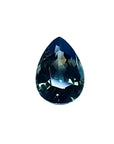 3.22 ct. loose Australian blue sapphire pear shaped, features a vibrant deep blue-green hue. Offered at wholesale prices, for rare and exotic gem lovers.