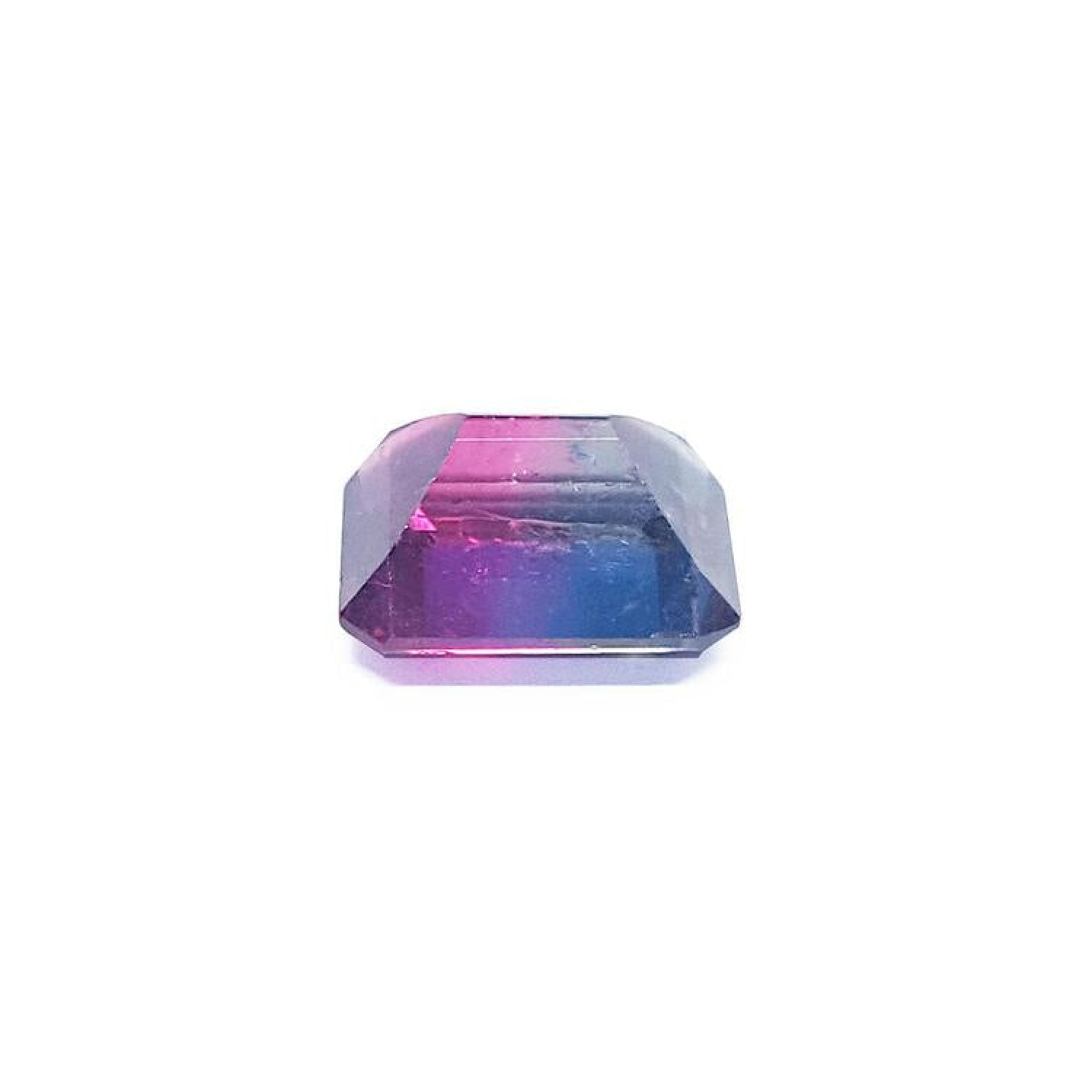 Natural 3.55 ct. watermelon tourmaline gemstone with vibrant red, mint, and greenish-blue hues.