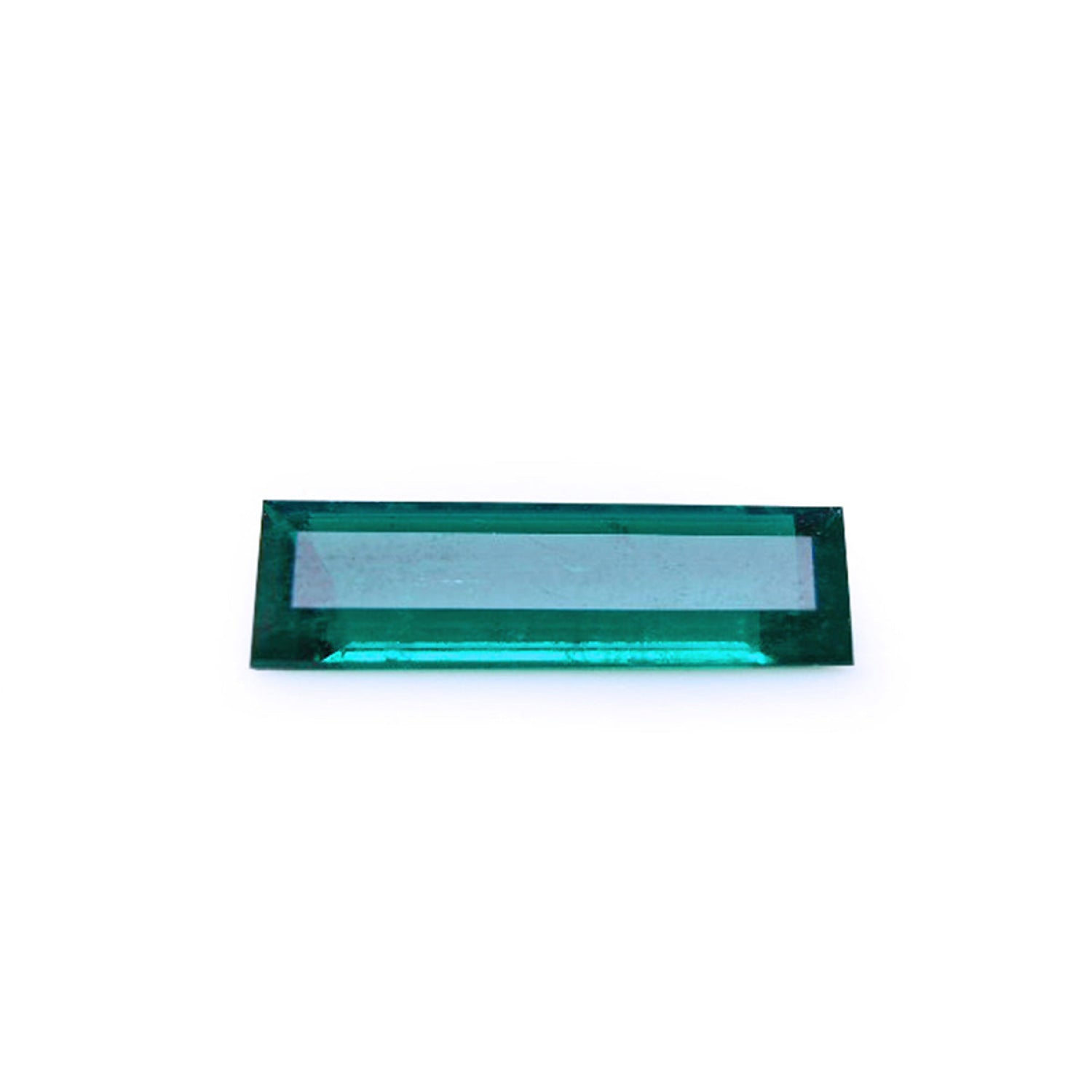 Natural Baguette cut loose colombian emerald sourced from the Muzo mines GIA certified.