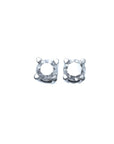 A pair of diamond stud earrings 14k white gold, push backs.