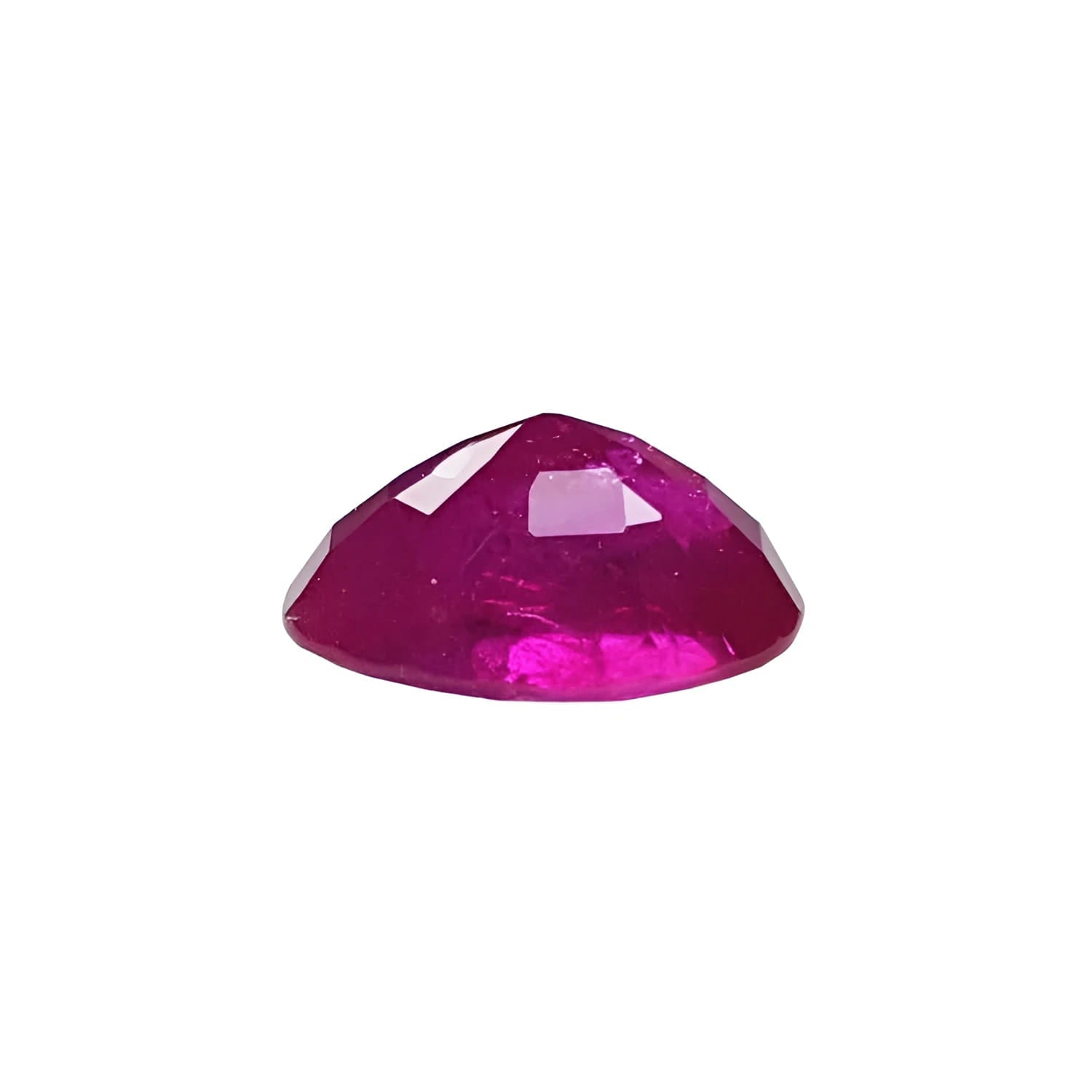 2.12 carat loose natural ruby, oval cut, rich red medium deep sparkling color.