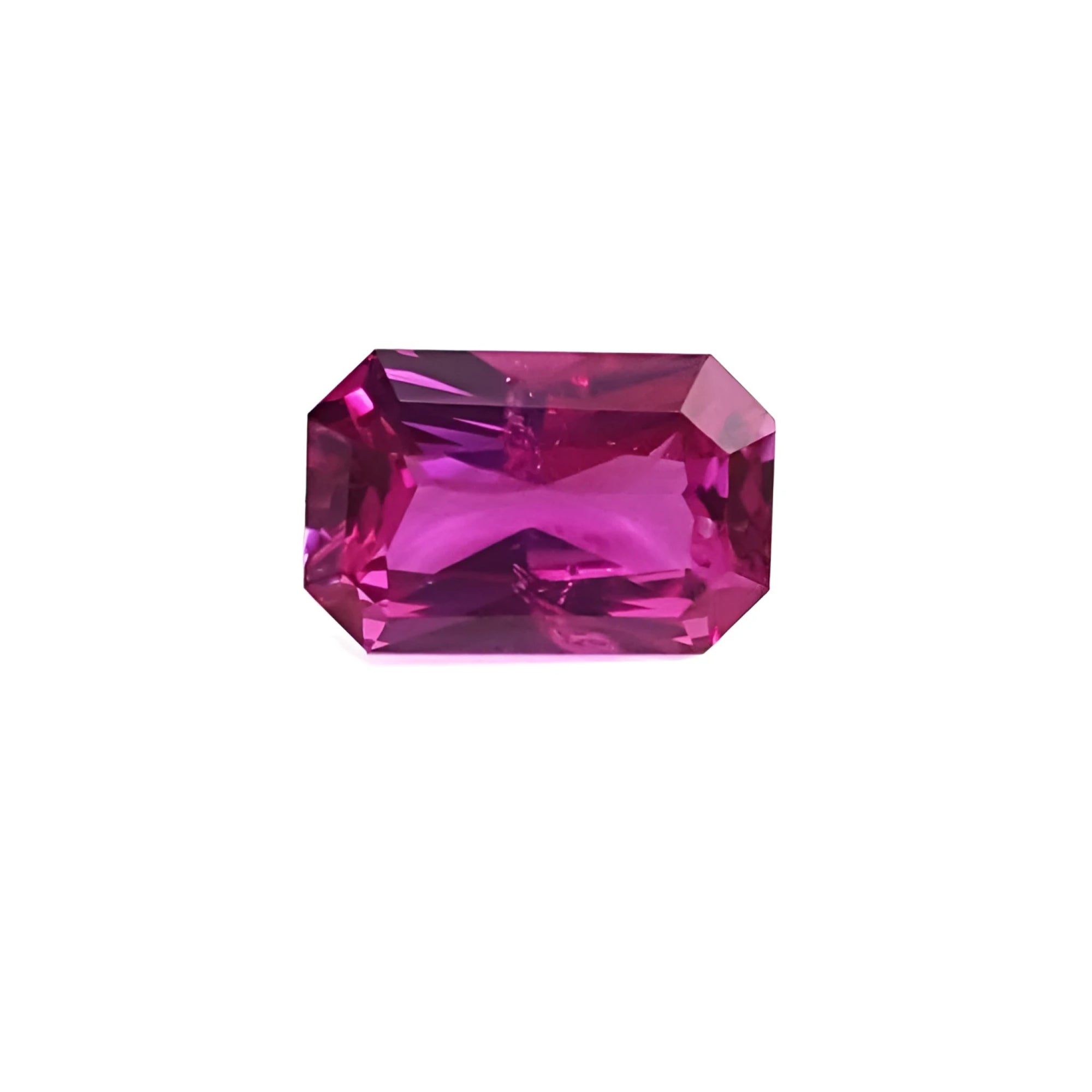 GIA certified loose natural pink sapphire fancy emerald cut 1.38 ct. modified fancy merald-cut eye clean sparkling and crystalline.