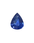 3.67 ct. Loose natural blue sapphire pear cut, front tall position displaying table and crown