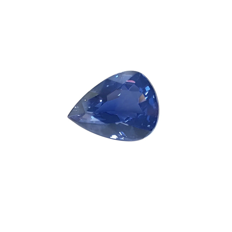 3.67 ct. natural deep blue pear-cut sapphire gemstone with brilliant facets.